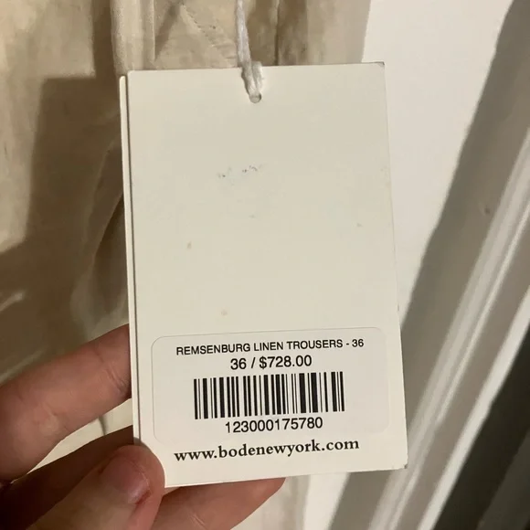 BODE New York handmade linen trousers with BEAUTIFUL hand embroidered details - Picture 5 of 7